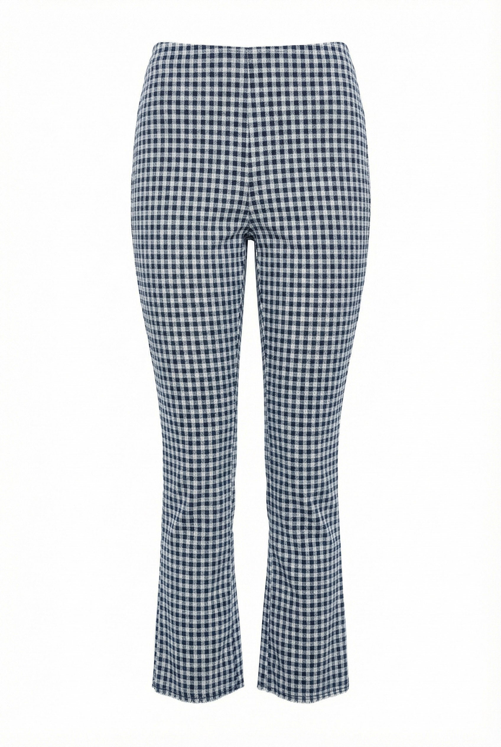 Gingham Cropped Flare Pants