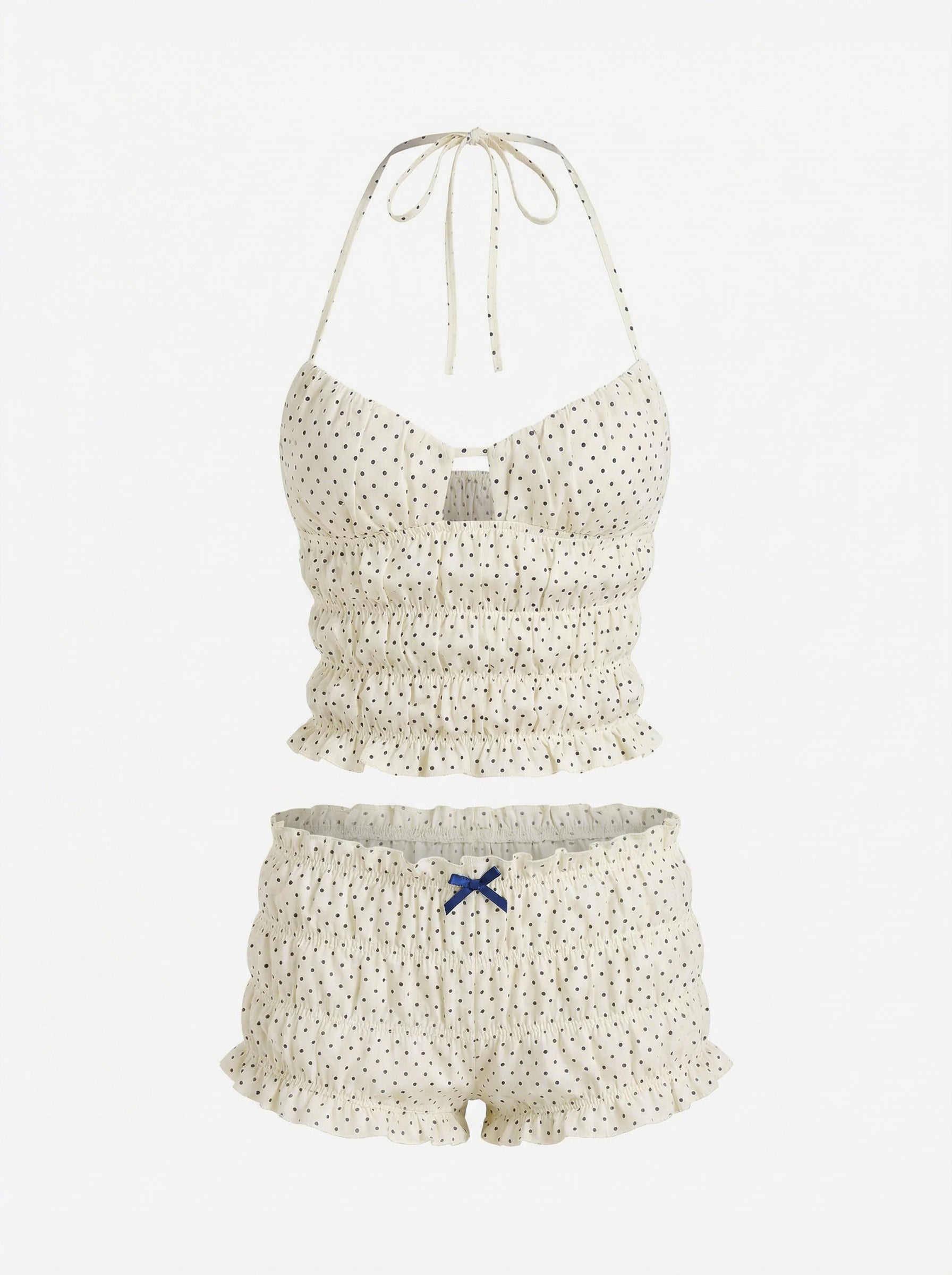 Polka Printed Halter Top and Short Set