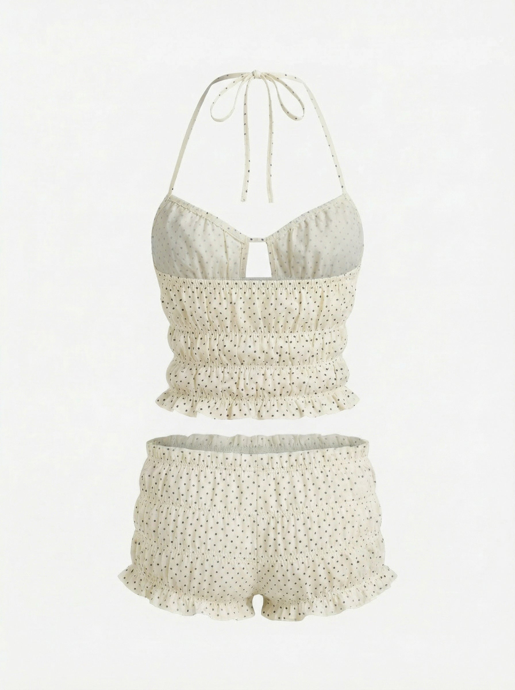 Polka Printed Halter Top and Short Set