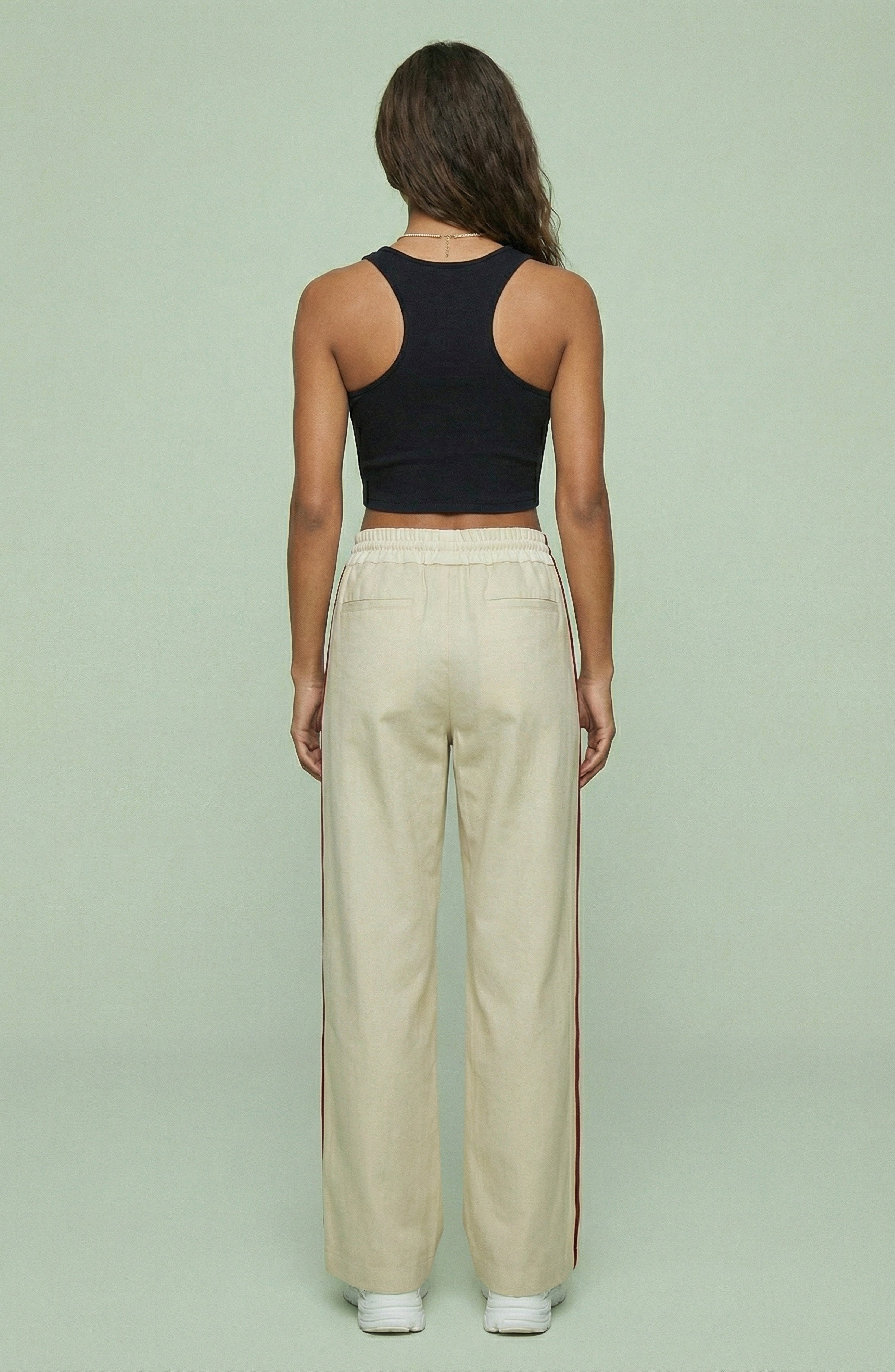 Wide Leg Side Stripe Track Pants