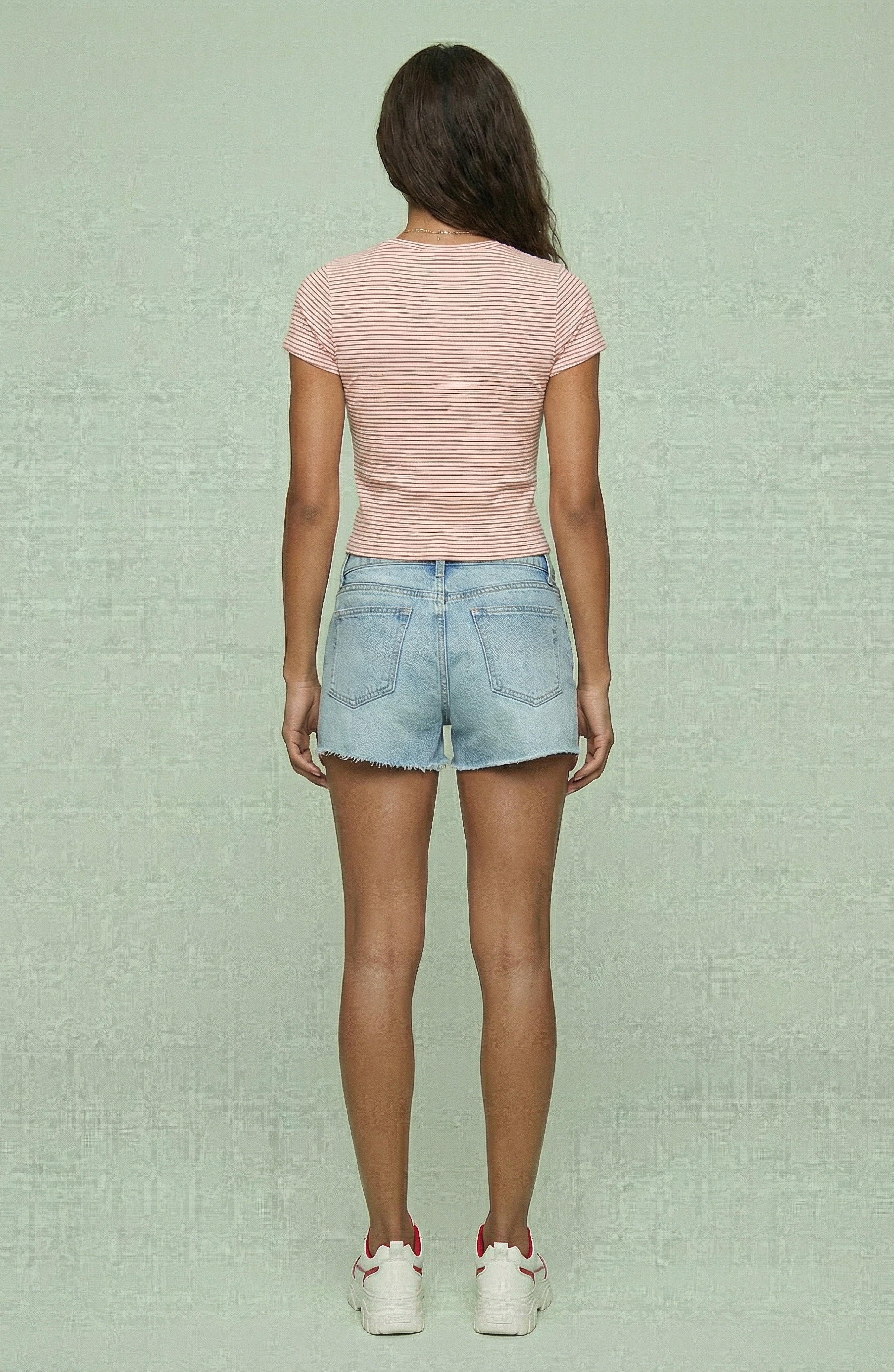 Striped Crew Neck Fitted Baby Tee