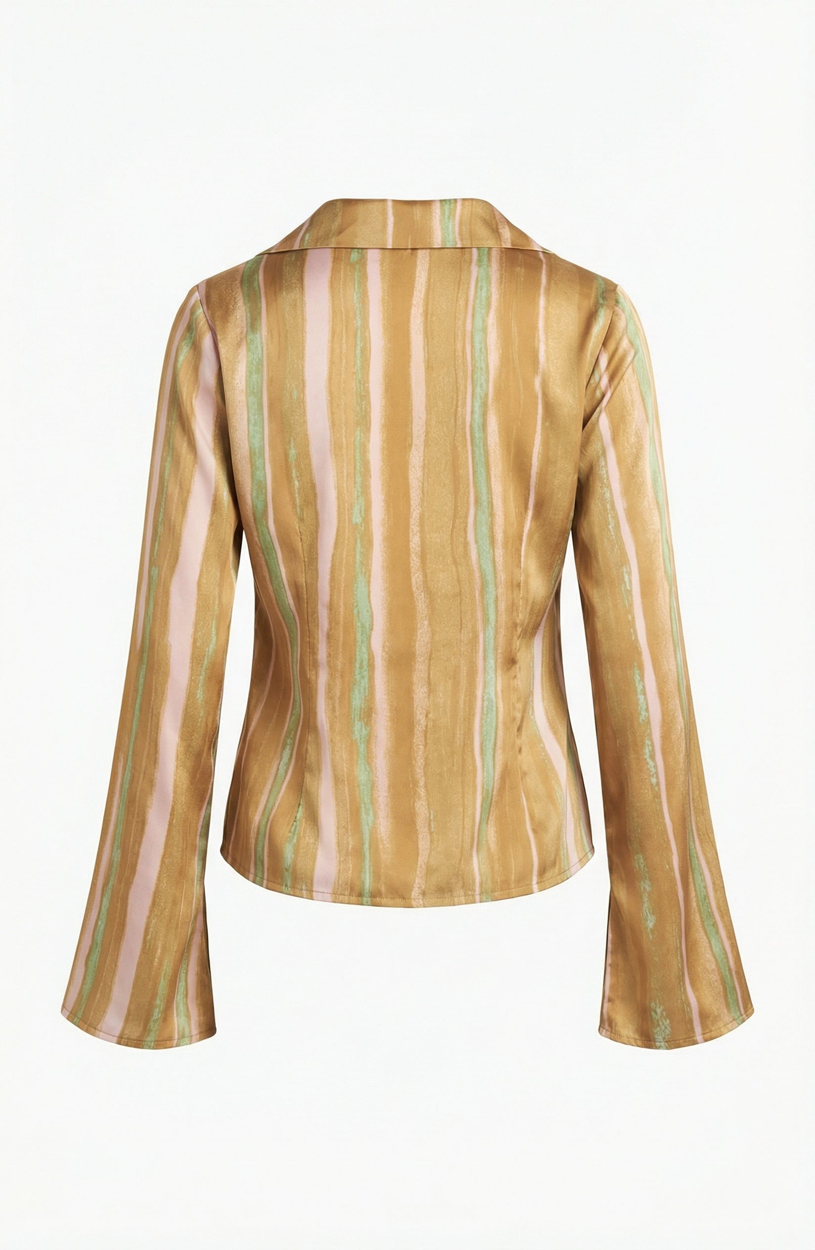 Striped Hook-Front Jacket Top