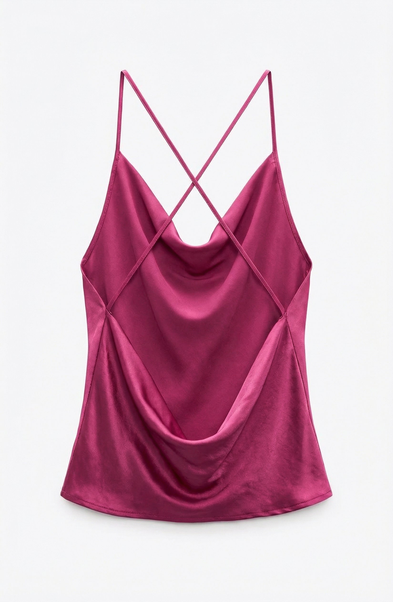 Satin Cowl Neck Halter Top