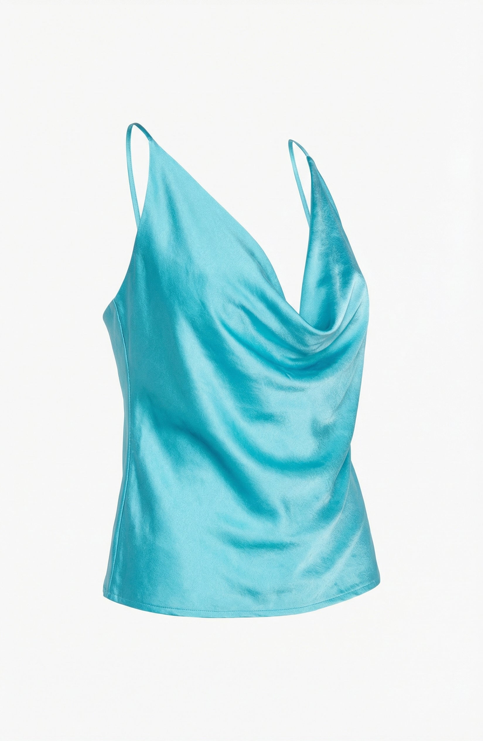 Satin Cowl Neck Halter Top