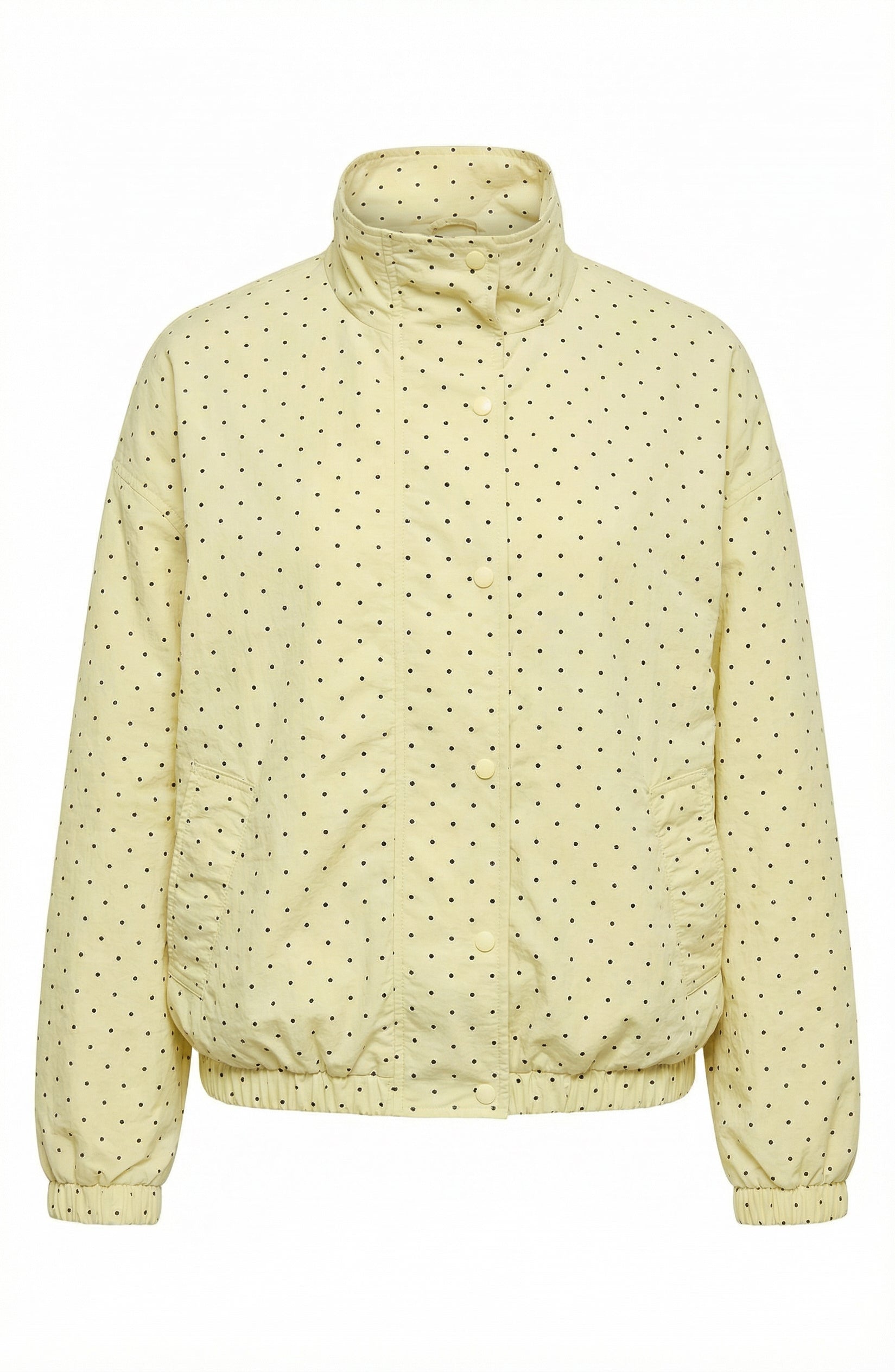Polka Dot Snap-Front Windbreaker Jacket