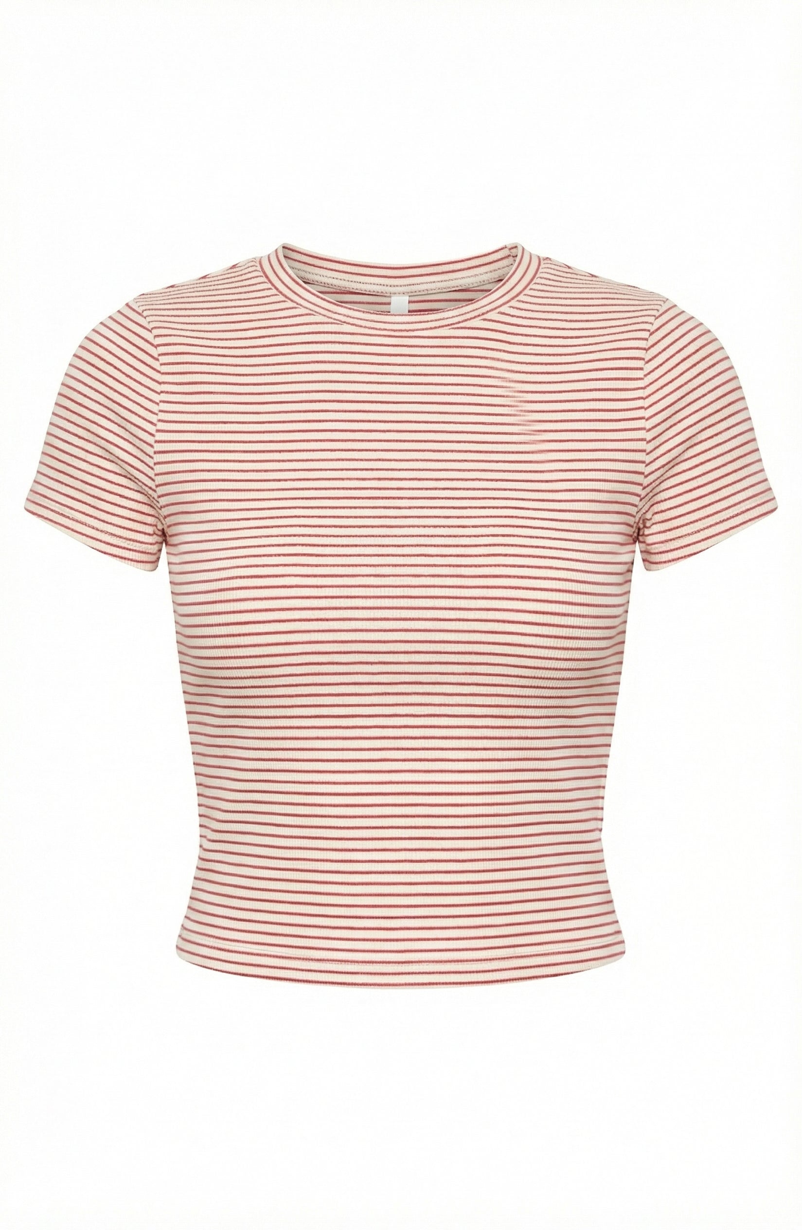 Striped Crew Neck Fitted Baby Tee