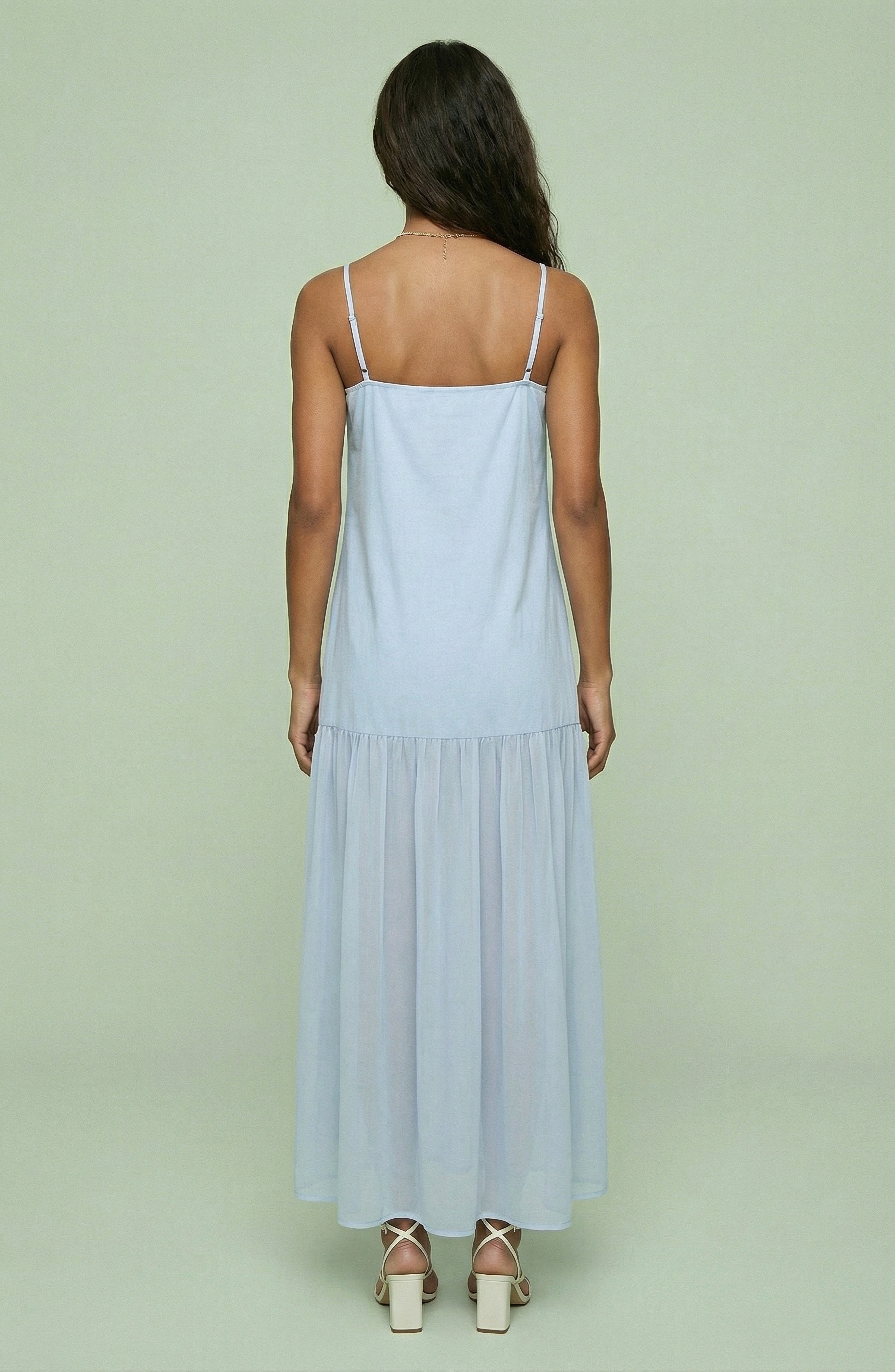 Light Blue Tiered Maxi Dress
