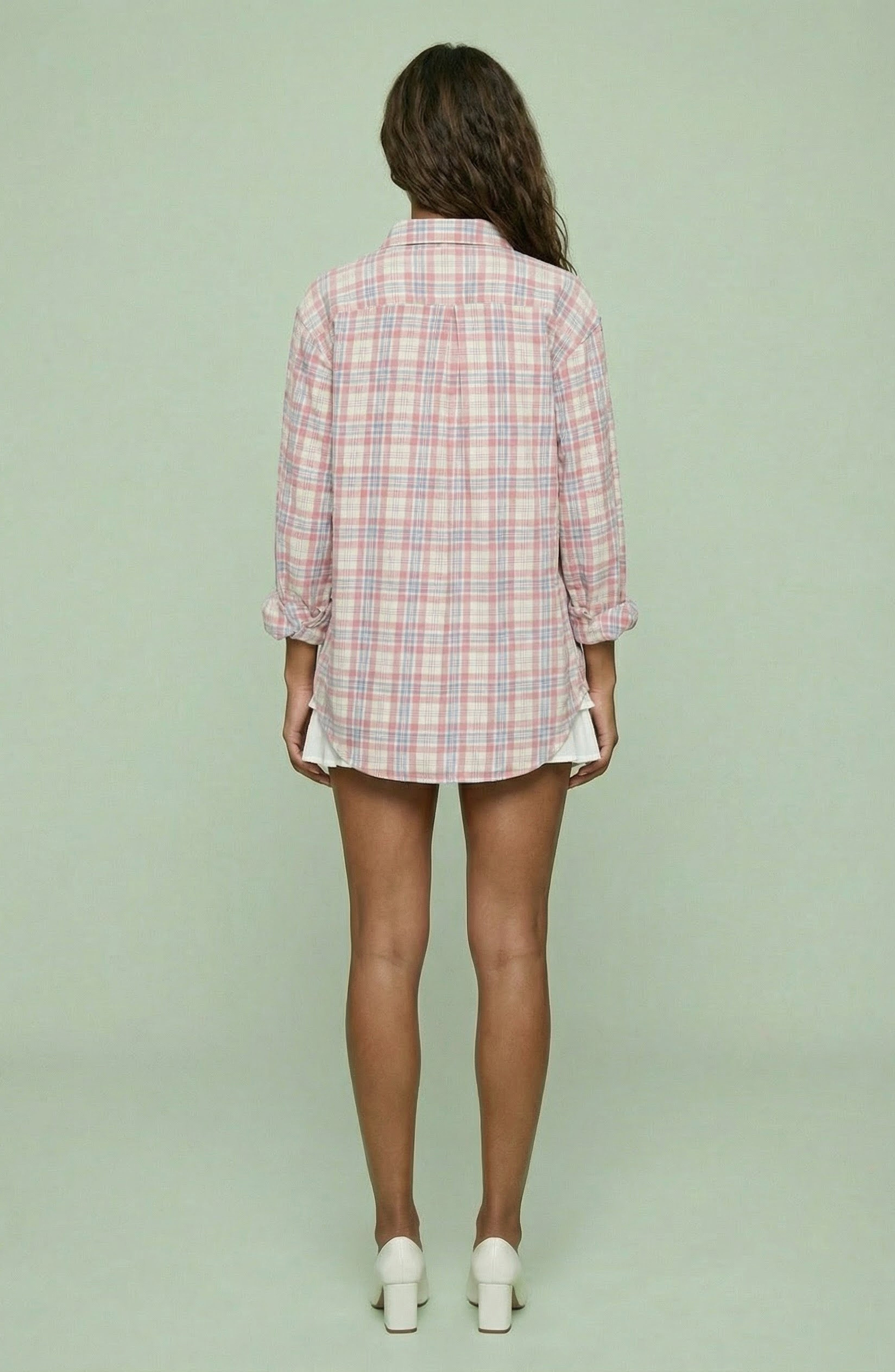 Pink Plaid Button-Down Shirt