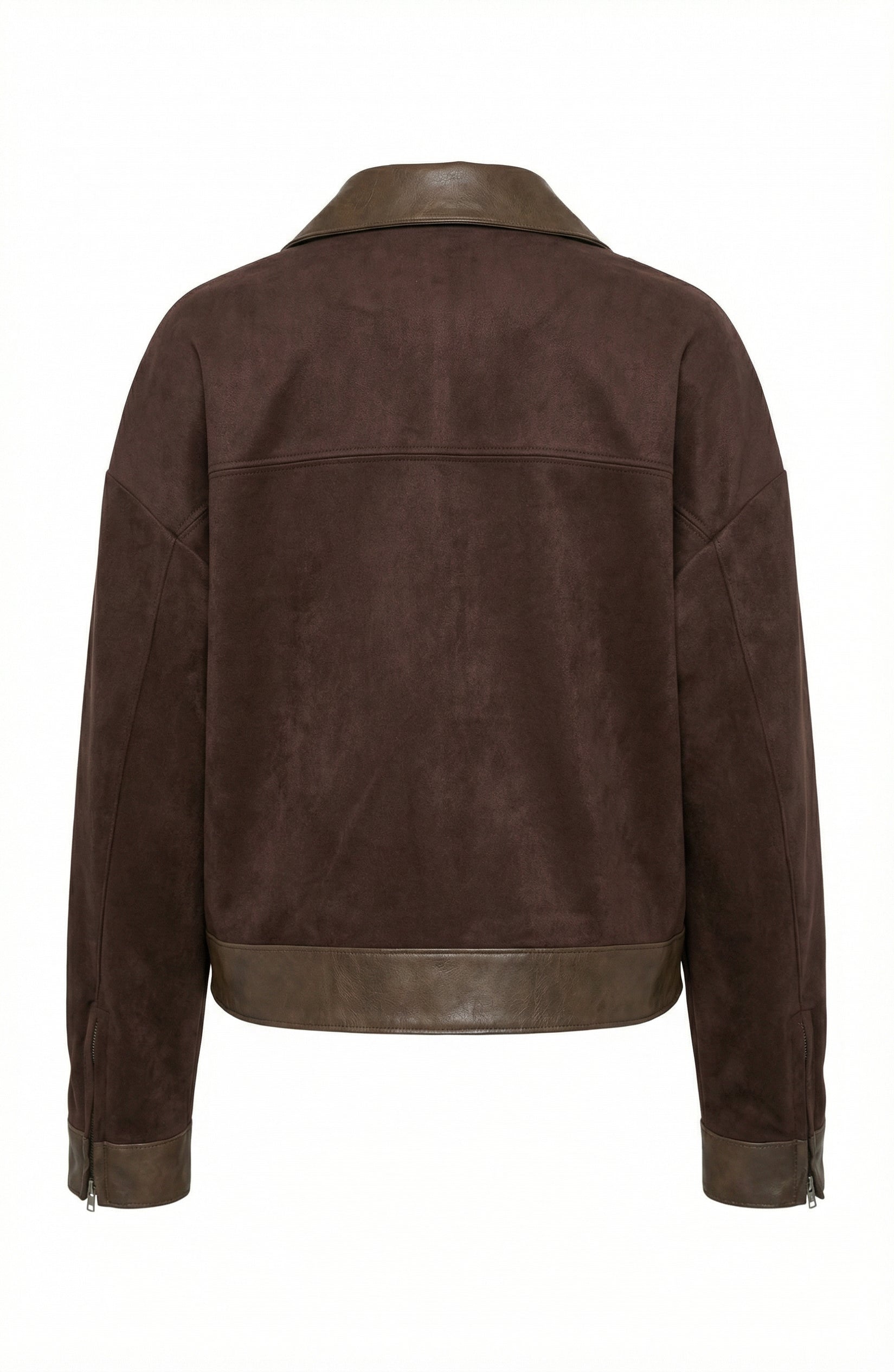Brown Faux Leather Cropped Jacket