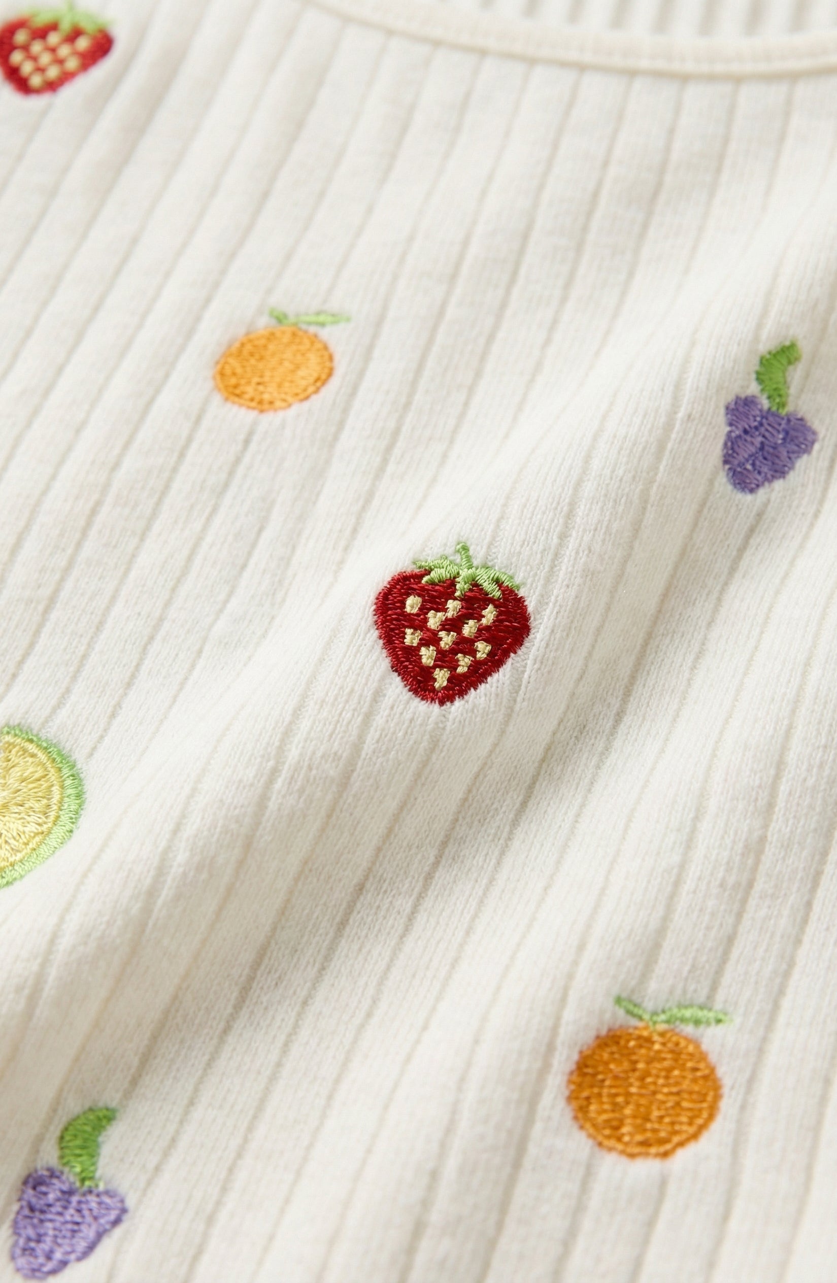 Fruit Embroidered Cami & Shorts Set