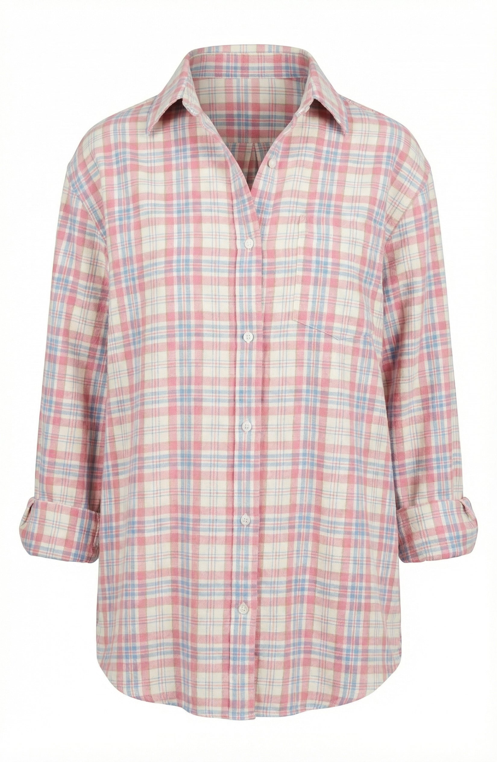 Pink Plaid Button-Down Shirt