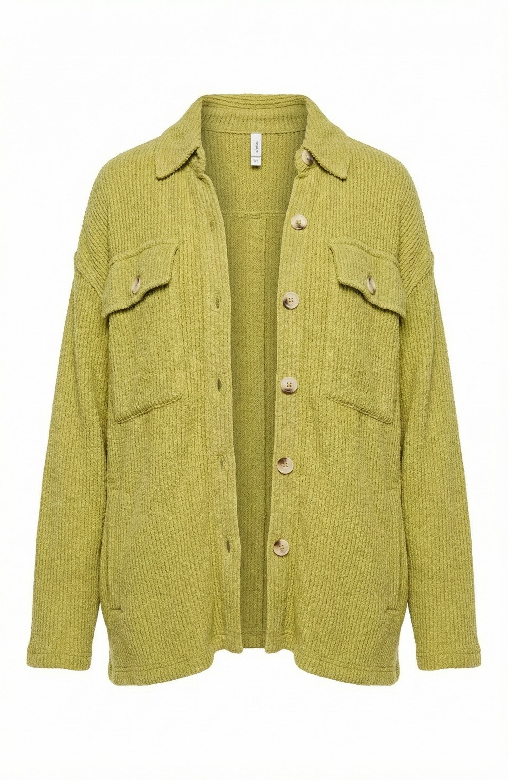 Lime Knit Utility Shacket