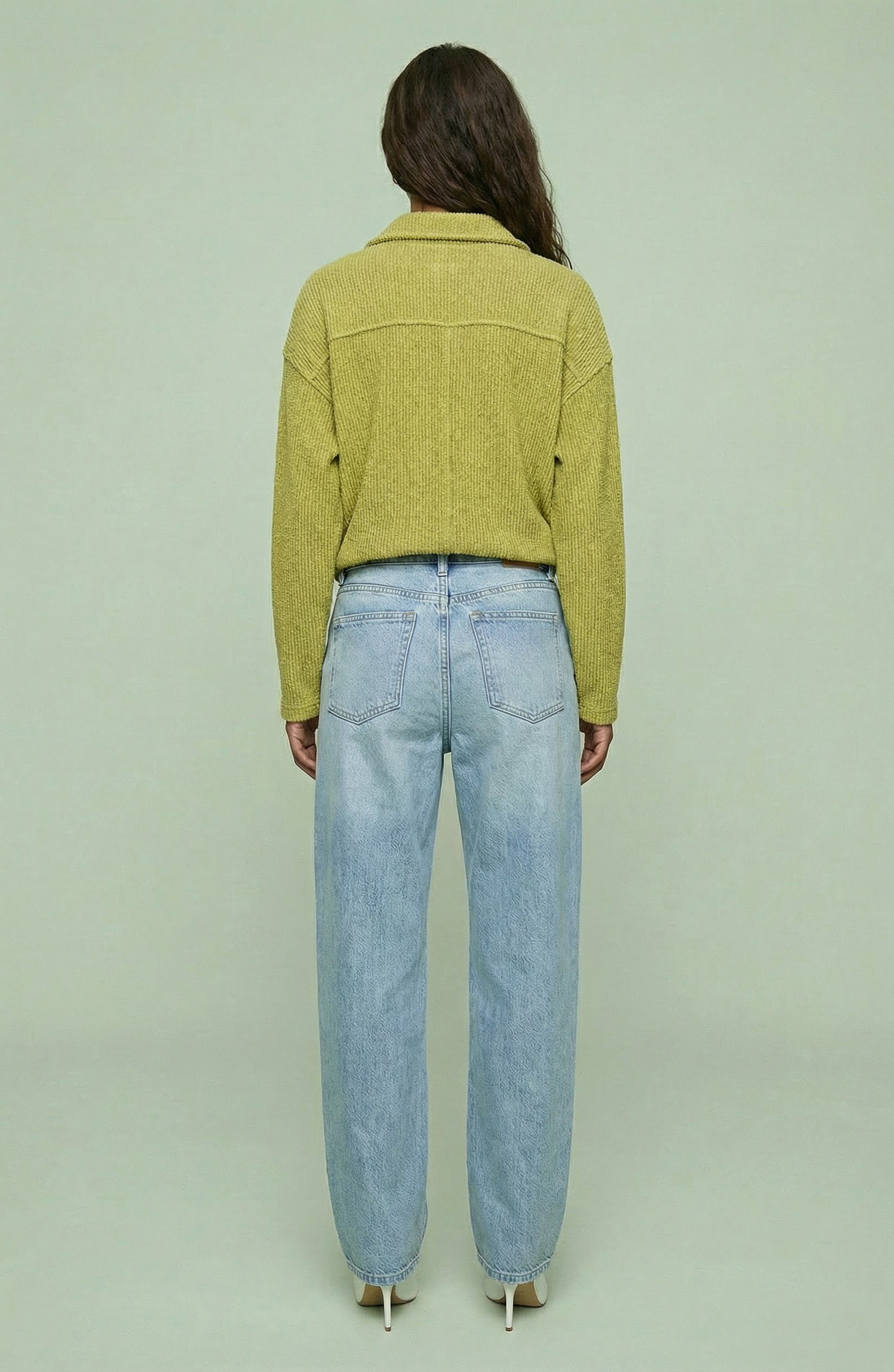 Lime Knit Utility Shacket