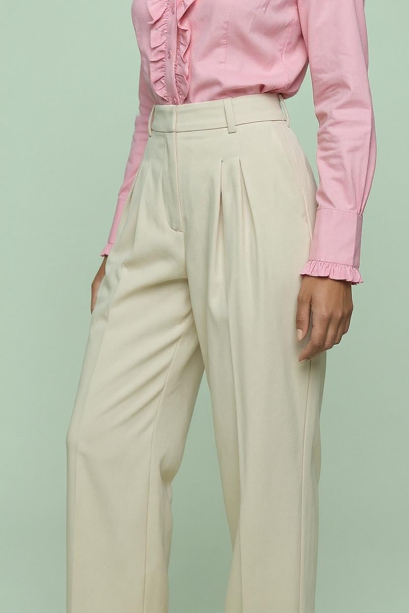 High Waist Tailored Straight Leg Pants